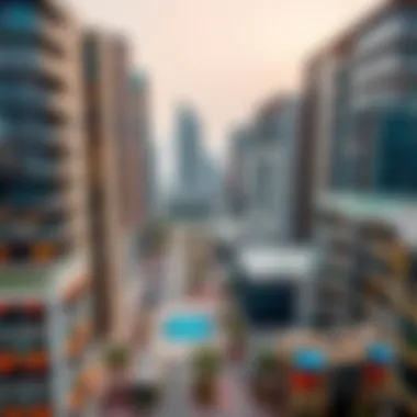 Aerial View of DIFC Village Aerial view of DIFC Village showcasing modern architecture