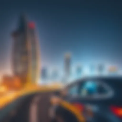 Majestic view of برج النور ند الحمر against Dubai skyline