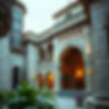 Close-up of برج النور ند الحمر's unique architectural features Close-up of برج النور ند الحمر's unique architectural features