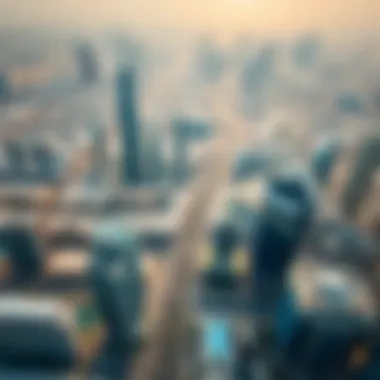 Dubai's Thriving Business Landscape Aerial view of Dubai's business district emphasizing commercial real estate