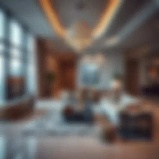 Luxurious interiors of a Dubai Wharf apartment showcasing modern design elements