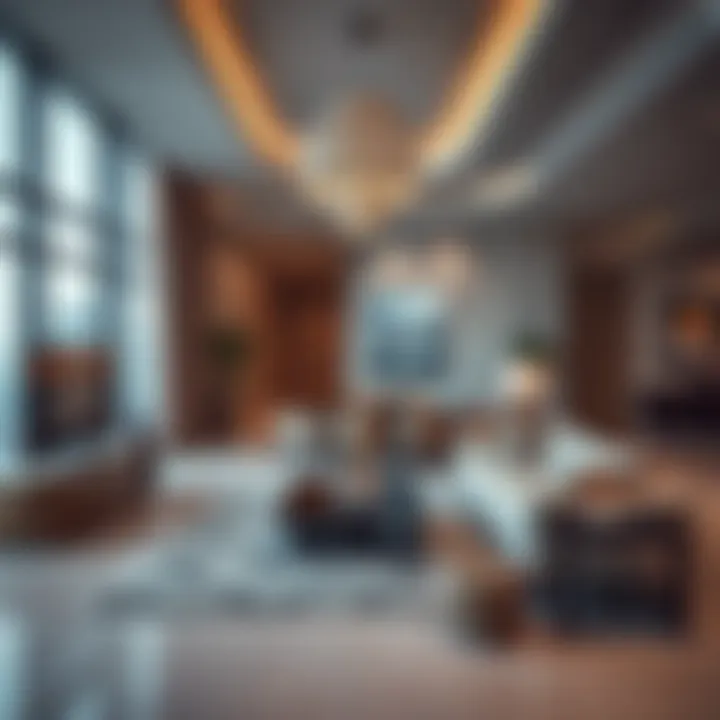 Luxurious interiors of a Dubai Wharf apartment showcasing modern design elements