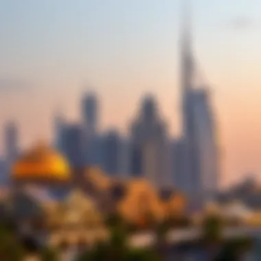 Dubai Skyline Highlighting Epic Homes Stunning skyline view of Dubai showcasing epic homes