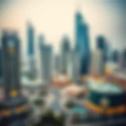 A panoramic view of Etihad Plaza showcasing its modern architecture