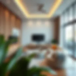 Cozy family room interior with modern furnishings