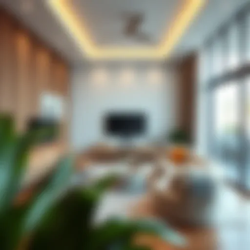 Cozy family room interior with modern furnishings