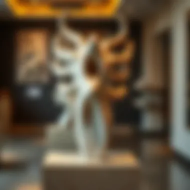 Unique Sculpture in Jebel Ali Gallery A close-up of a unique sculpture exhibited in one of Jebel Ali's galleries