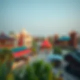 Cultural Diversity at Global Village A panoramic view of Global Village showcasing diverse cultural pavilions