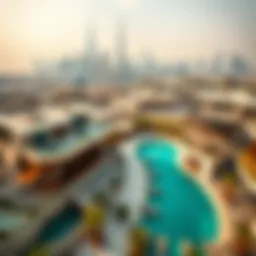 Aerial view of Dubai skyline showcasing luxury properties