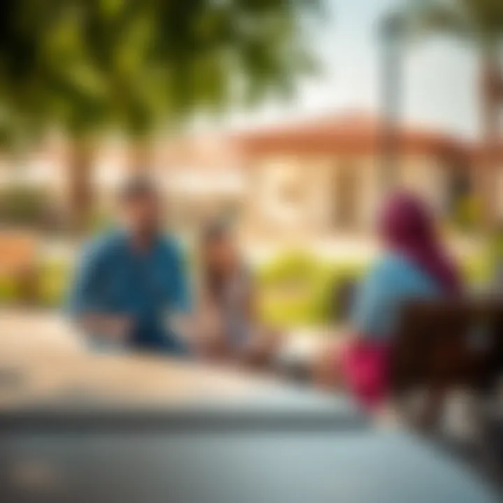 Community park in Hor Al Anz with families enjoying leisure time