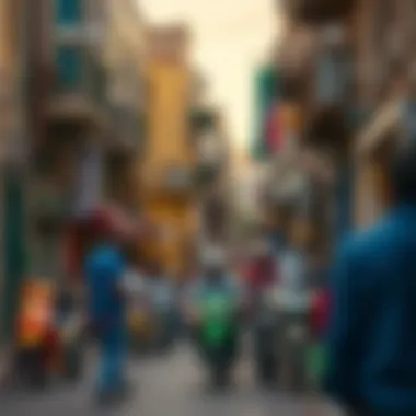 Vibrant street scene in Hor Al Anz highlighting local culture