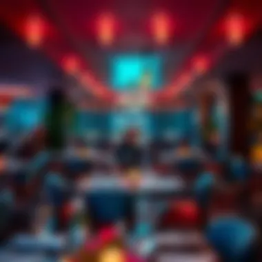 Vibrant Dining Experience Dining area featuring a vibrant atmosphere and diverse cuisine