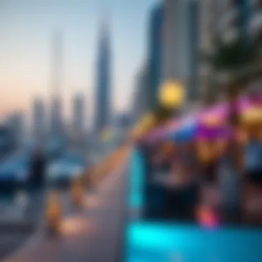 Vibrant scene at the Dubai Marina promenade