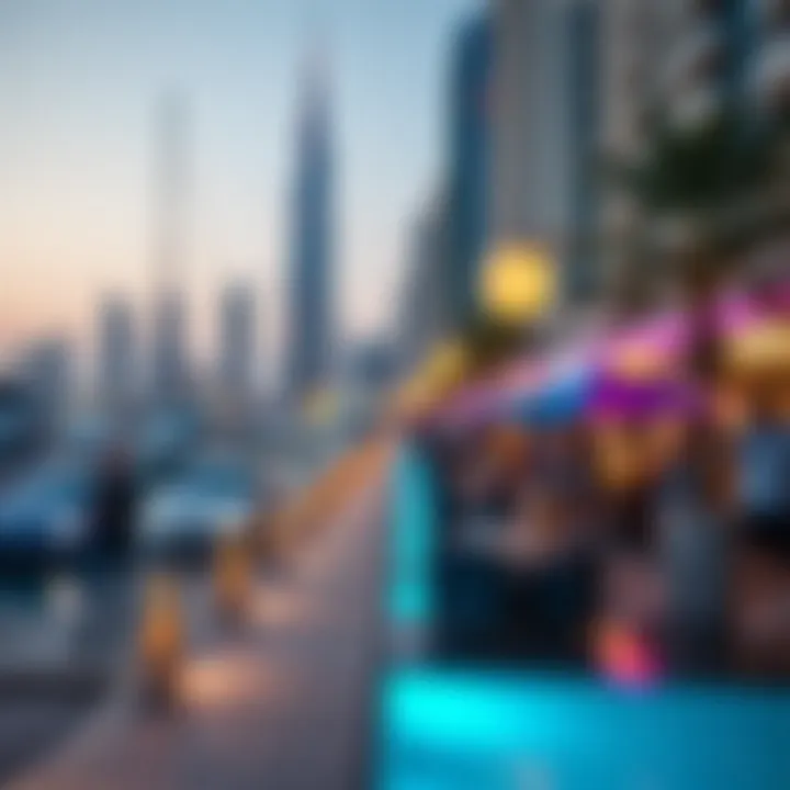 Vibrant scene at the Dubai Marina promenade