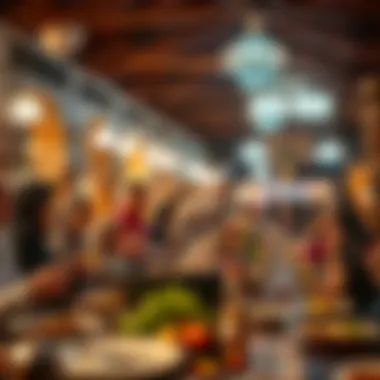 Cultural gathering during Iftar with diverse culinary influences