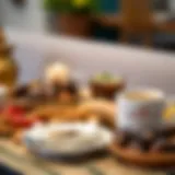 Traditional Iftar spread featuring dates and Arabic coffee