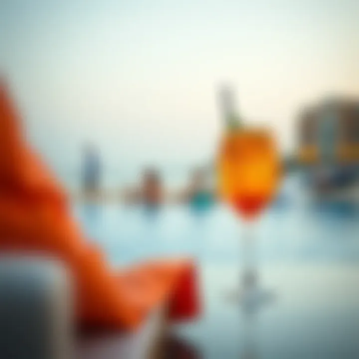 A refreshing cocktail enjoyed by the beach at الشاطئ جي بي ار