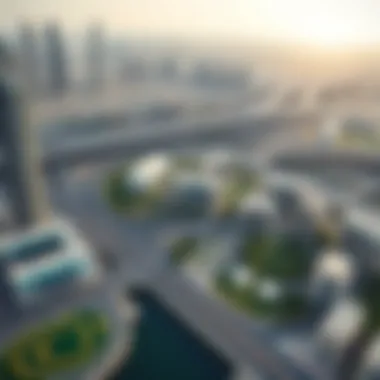 Aerial View of Jebel Ali's Connectivity Aerial shot of Jebel Ali highlighting its proximity to major transport routes and amenities