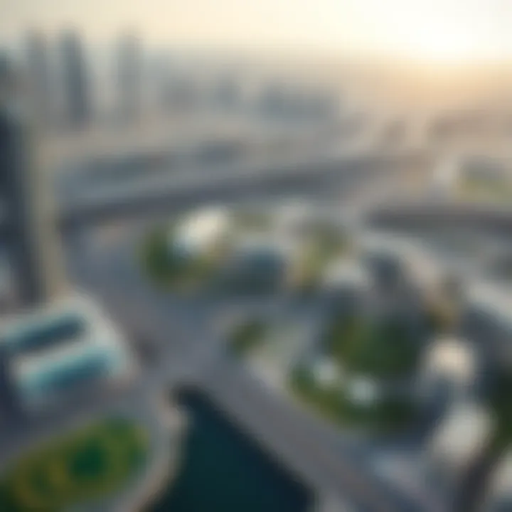 Aerial View of Jebel Ali's Connectivity Aerial shot of Jebel Ali highlighting its proximity to major transport routes and amenities