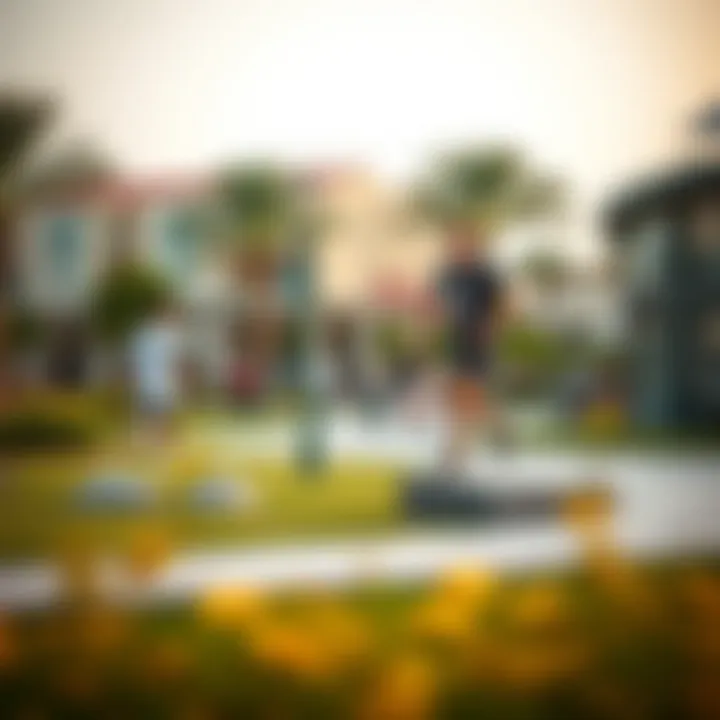 Community Park Life in Jebel Ali A vibrant community park in Jebel Ali filled with families enjoying recreational activities