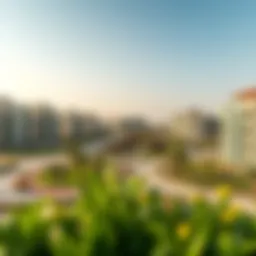 A panoramic view of the Jebel Ali Residential Area showcasing modern architecture and green spaces