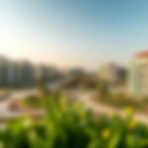 A panoramic view of the Jebel Ali Residential Area showcasing modern architecture and green spaces