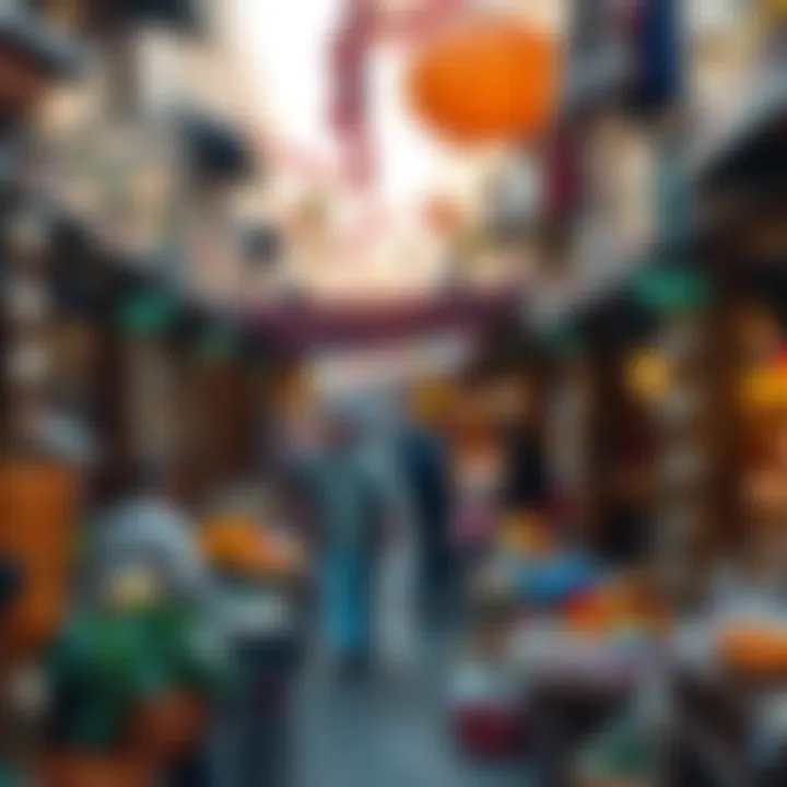 A bustling marketplace filled with vibrant local goods