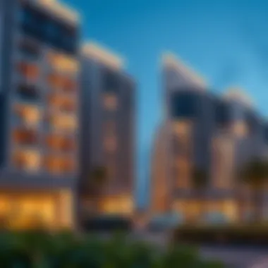 Modern residential buildings on Khaleej Al Arabi Street