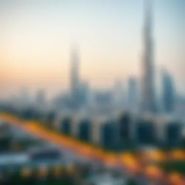 Panoramic view of Dubai skyline showcasing modern architecture