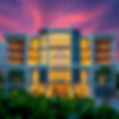 Architectural Marvel of Mazaya 28 Stunning architectural view of Mazaya 28 showcasing its modern design