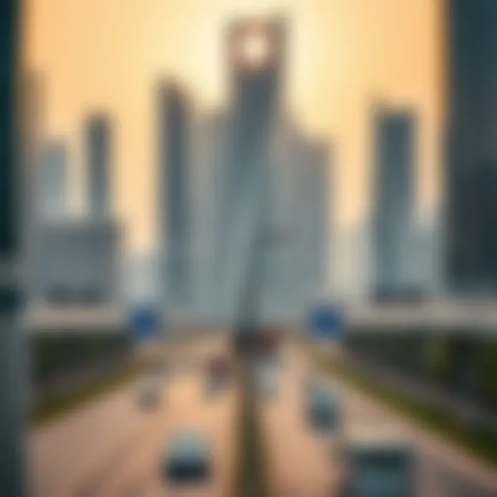 Modern infrastructure of MBR City District One showcasing roads and transport