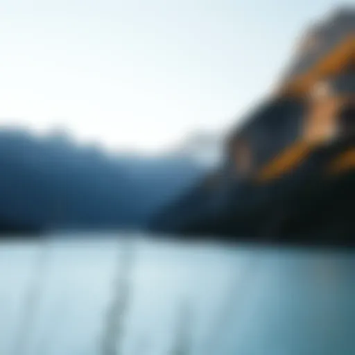 Scenic Landscape Near Urban Centers A breathtaking view of a scenic landscape with mountains and a lake