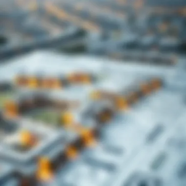 Architectural blueprint highlighting urban planning in new towns