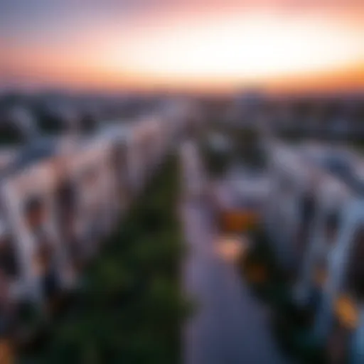 Aerial view of Orchard Place in JVC showcasing modern architecture