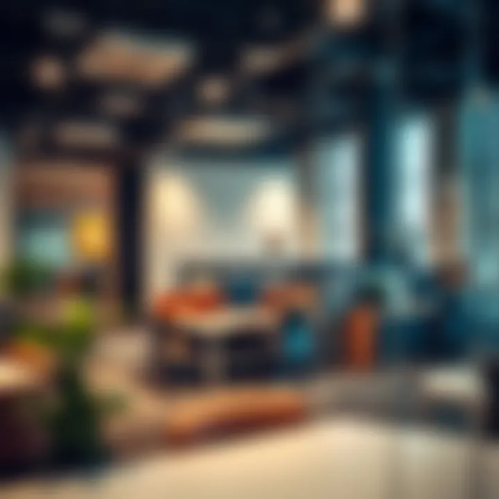 Flexible Office Layout with Partitioned Areas Flexible office layout showcasing partitioned areas