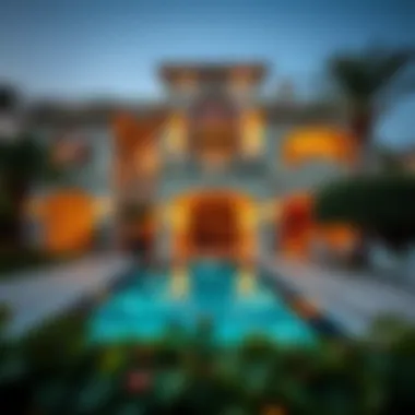 Upscale Villa: Architectural Splendor in Dubai Elegant villa showcasing upscale architecture in Dubai