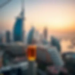 Lavish skyline view of Dubai's luxury area