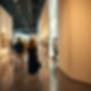 Visitors Engaging with Art Installations Visitors engaging with art installations