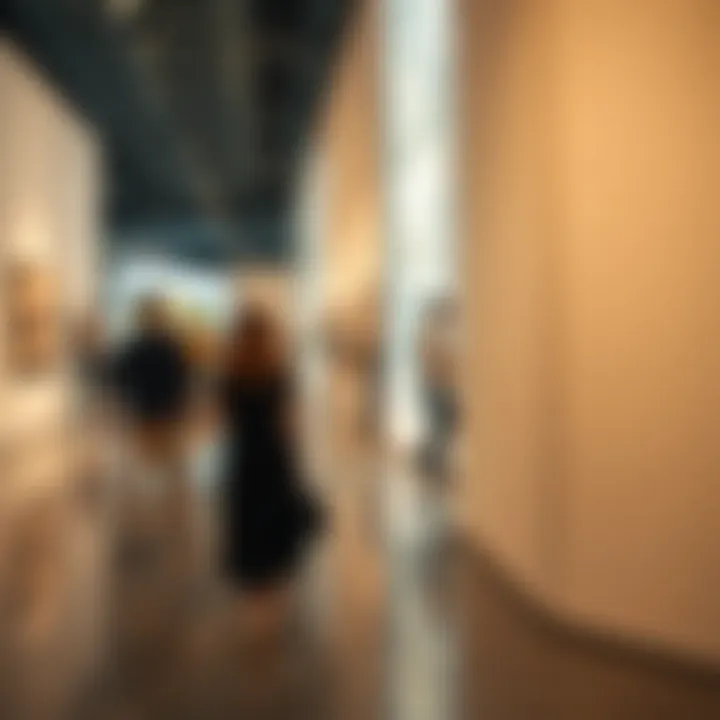 Visitors Engaging with Art Installations Visitors engaging with art installations