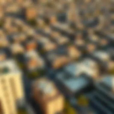 Aerial view of Dubai neighborhoods with diverse architecture