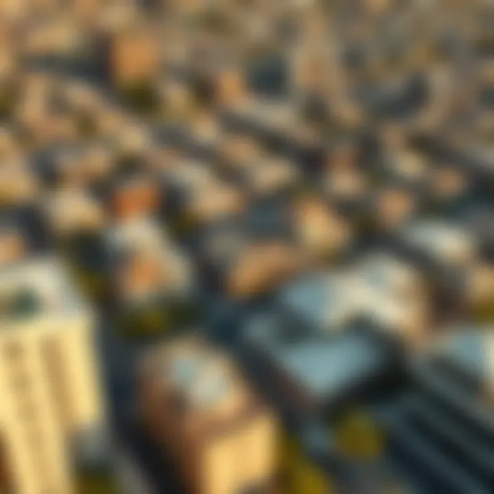 Aerial view of Dubai neighborhoods with diverse architecture