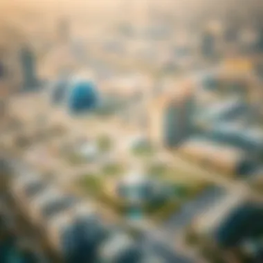 An aerial view of International City Phase 2 highlighting its strategic location and infrastructure