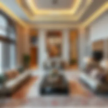 Interior design of a luxurious villa in Satwa reflecting elegance