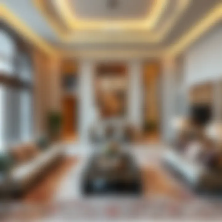 Interior design of a luxurious villa in Satwa reflecting elegance