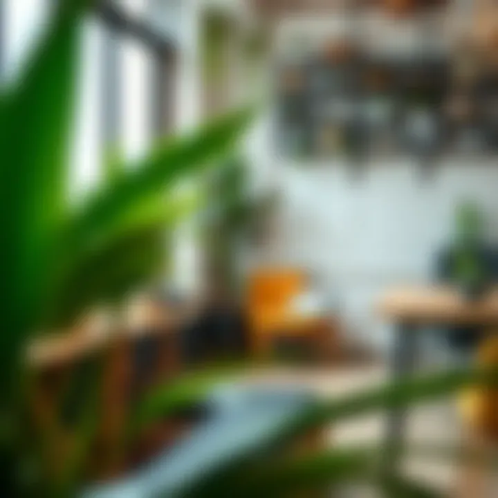 Cozy workspace with plants