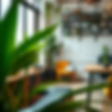 Inviting Workspace with Greenery Cozy workspace with plants