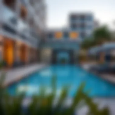 Amenities offered in studio apartments, including gym and pool