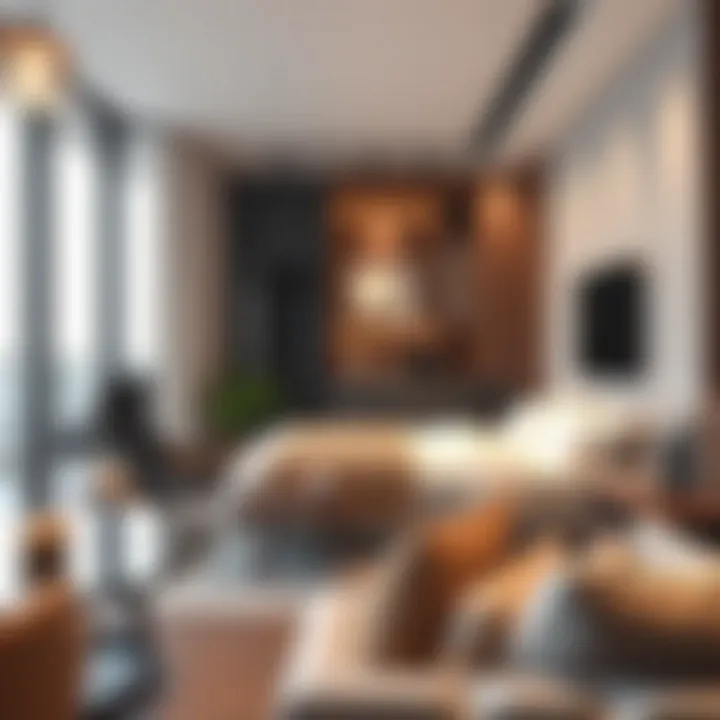 Charming interior of a modern studio apartment in Bur Dubai