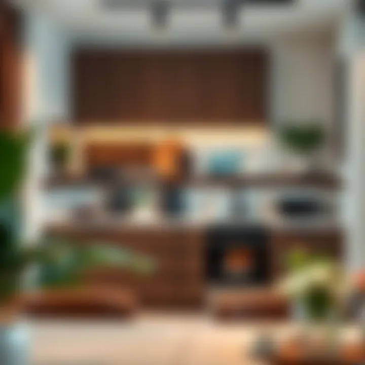 Functional Kitchen Space in a Studio Cozy studio kitchen with contemporary appliances