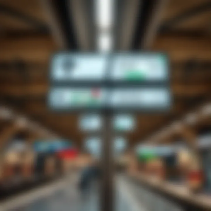 Signage and maps within Terminal 1 Metro Station for easy navigation